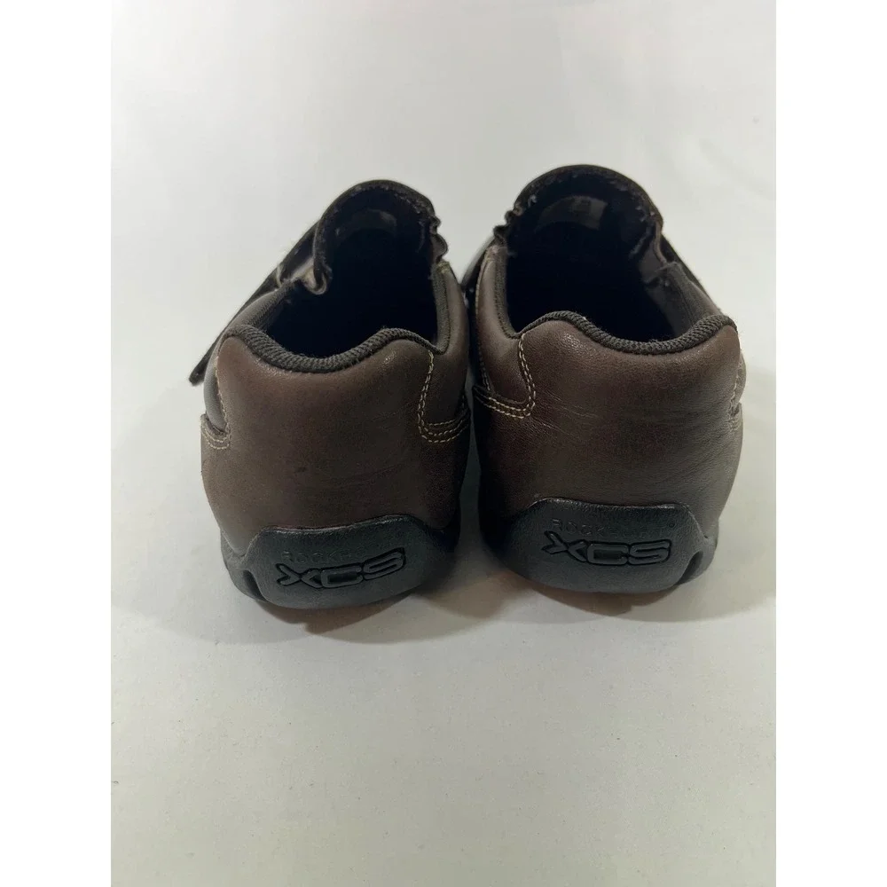 Rockport‎ XCS Mens Leather Hook and Loop Comfort Shoes Slip On Brown SZ 8.5